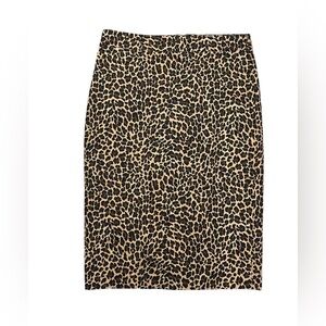 J.Crew Leopard Print Pencil Skirt with Zipper Back - Size 6